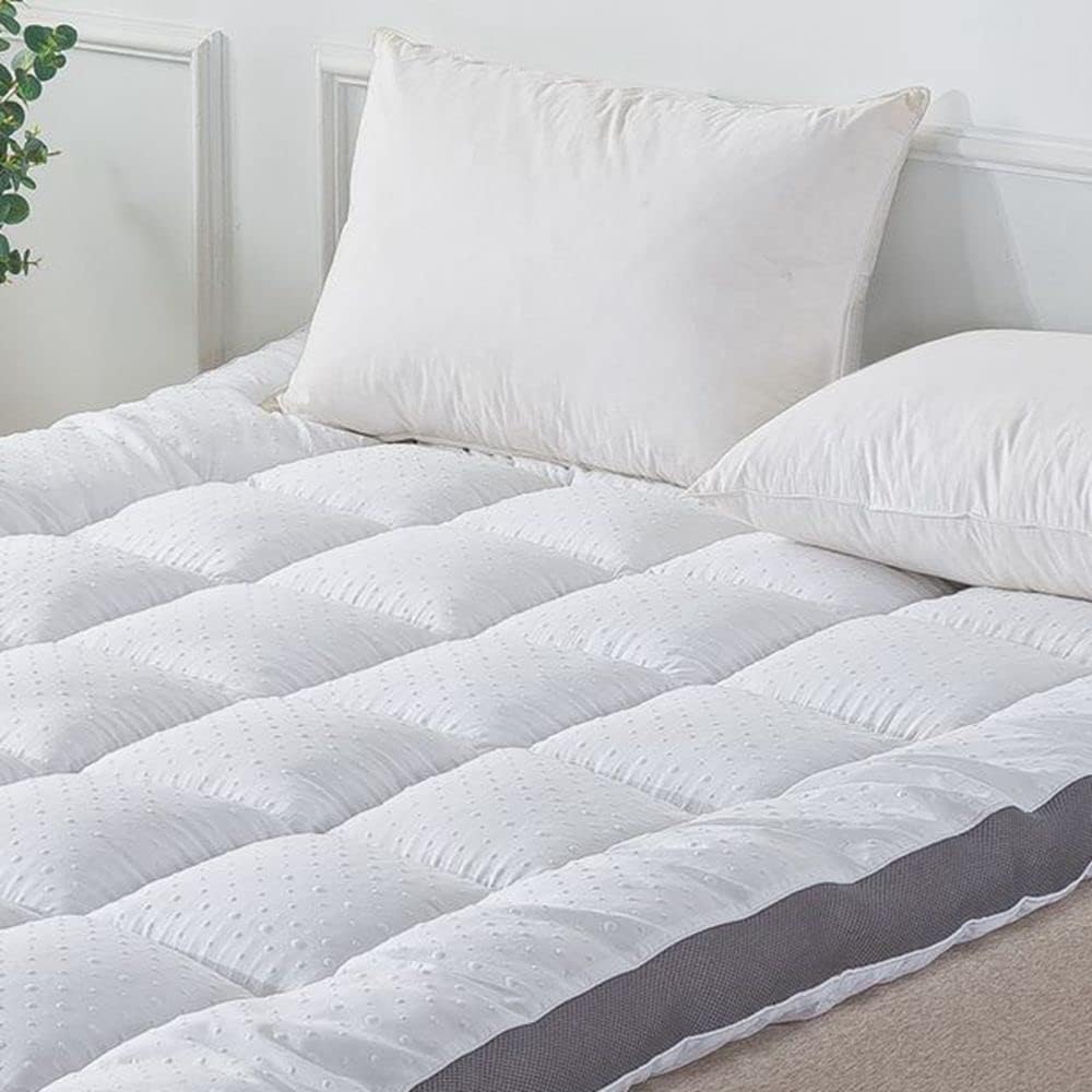 BEIVIG full topper showcases extra-thick down-alternative fill for support.