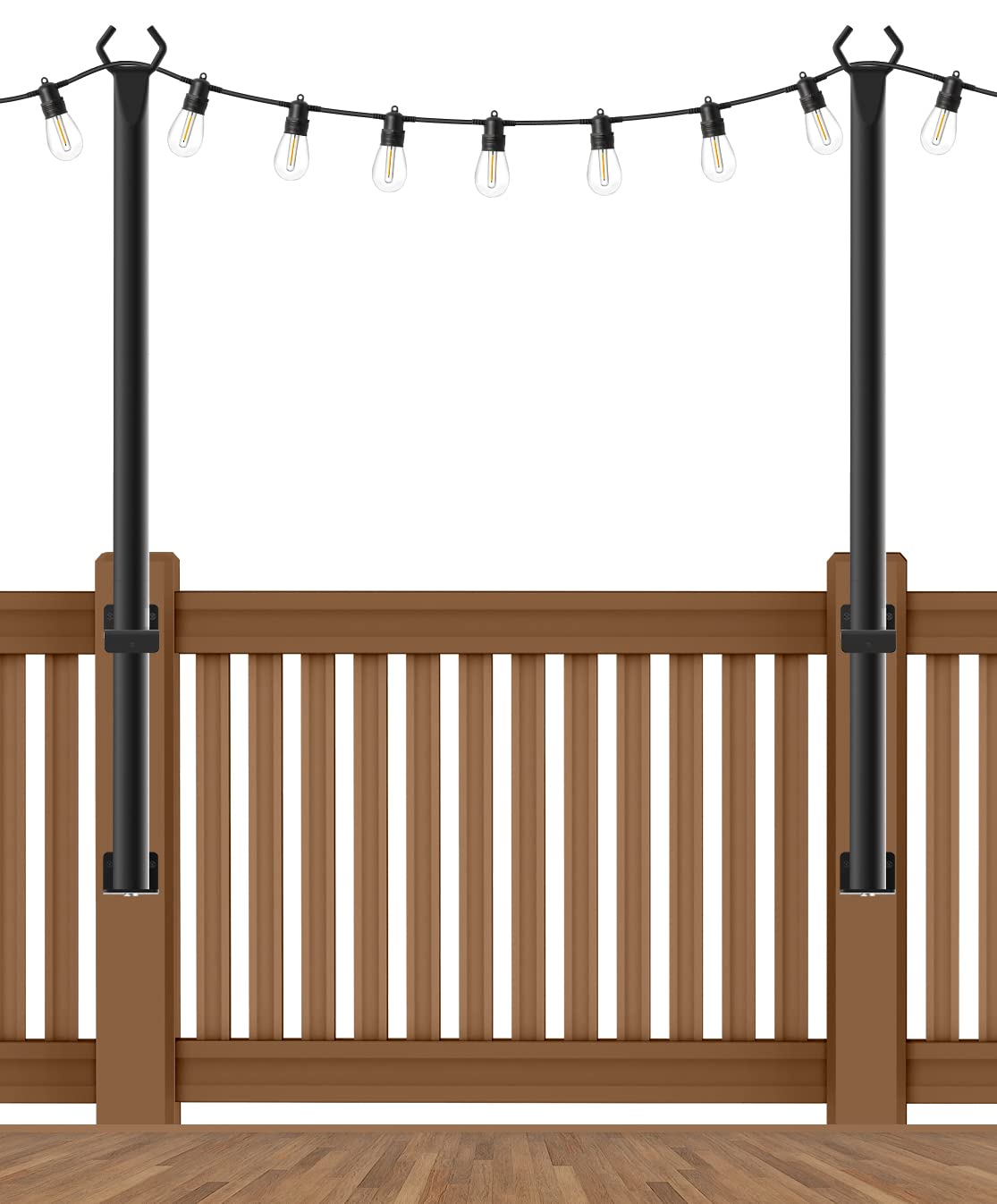Beizelte 2-pack 5ft poles setup for outdoor lighting and stability