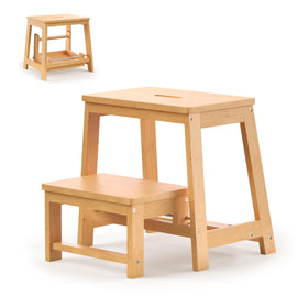 BEKVEM bamboo folding step stool with wide surface ideal for safe kitchen tasks