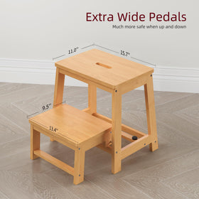BEKVEM folding stool shown folded for compact storage in a closet