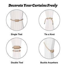Magnetic closure on BEL AVENIR tiebacks holds curtains neatly when not in use.