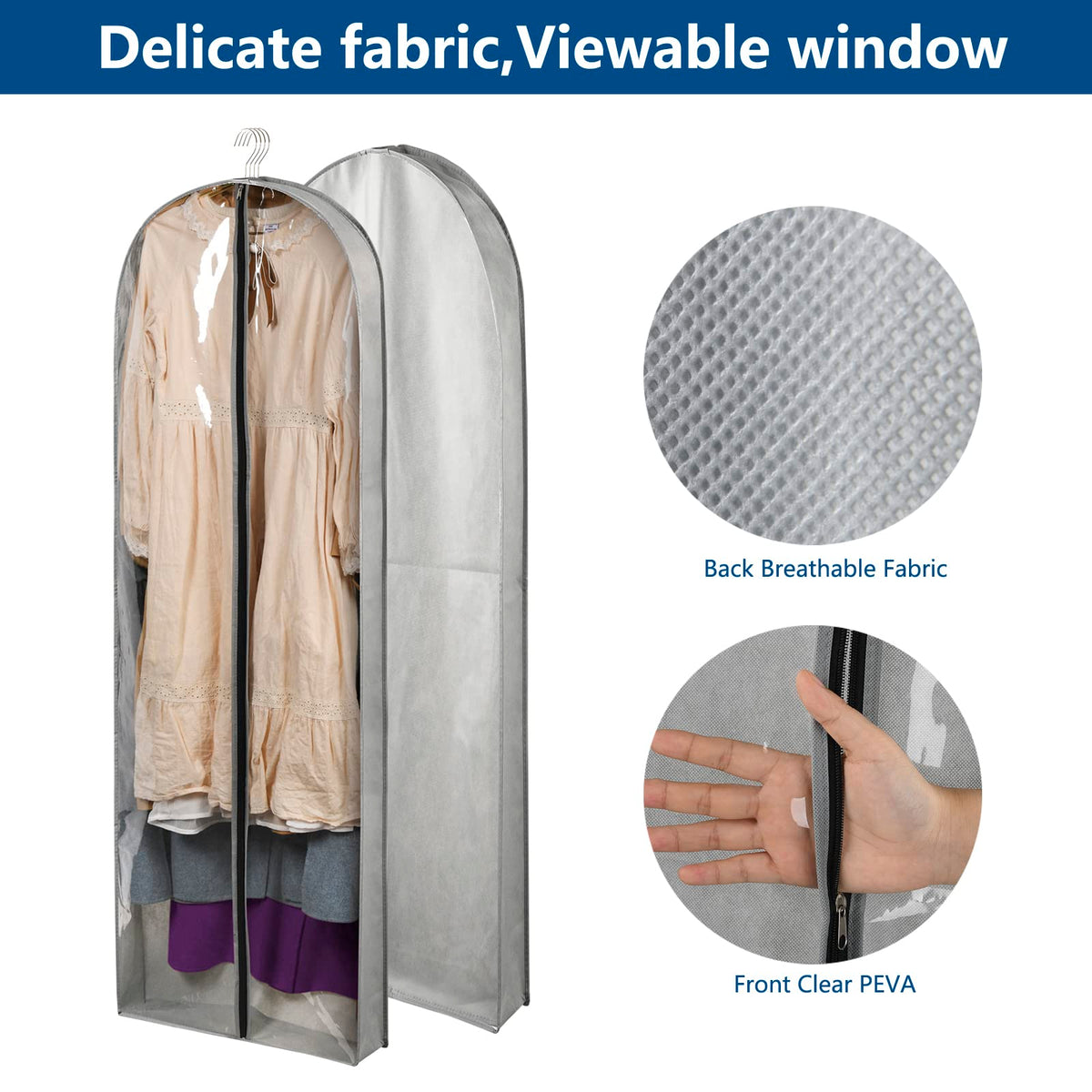 Belinlen 3-pack garment bags shown together for convenient closet organization.