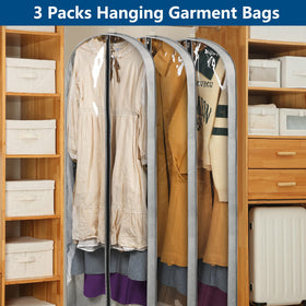 Belinlen garment bag with 4-inch gusset expands storage for more clothing options.