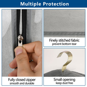 Belinlen garment bag houses multiple dresses and coats, illustrating high capacity.
