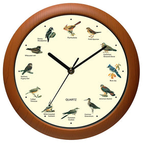 Belinlen Singing Bird Wall Clock face showcases stylish decor with hourly birdsong.