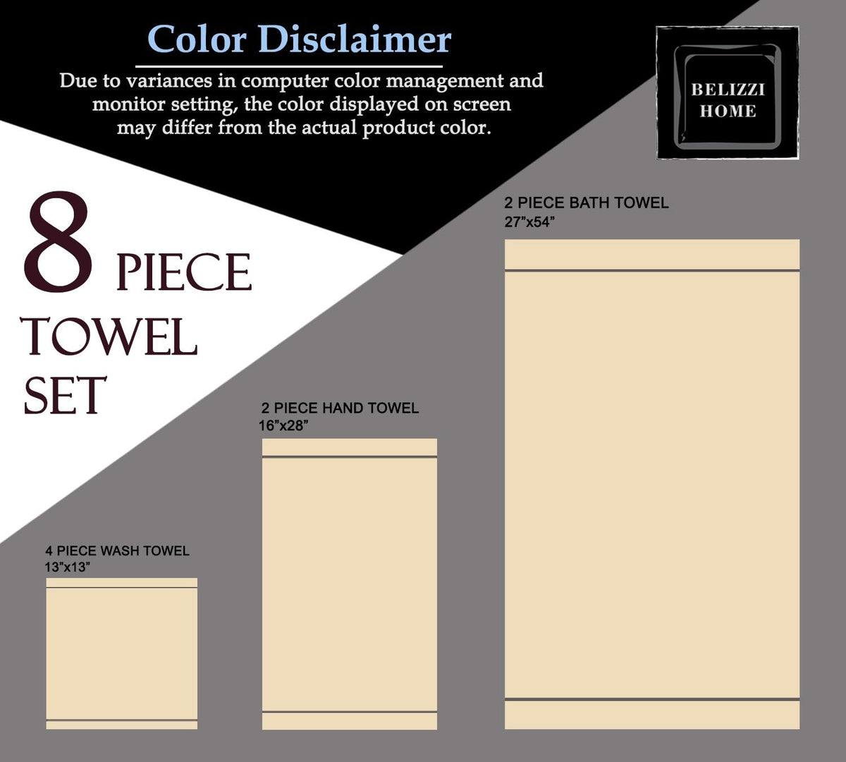 Belizzi Home towels feature reinforced double-needle stitching for lasting shape