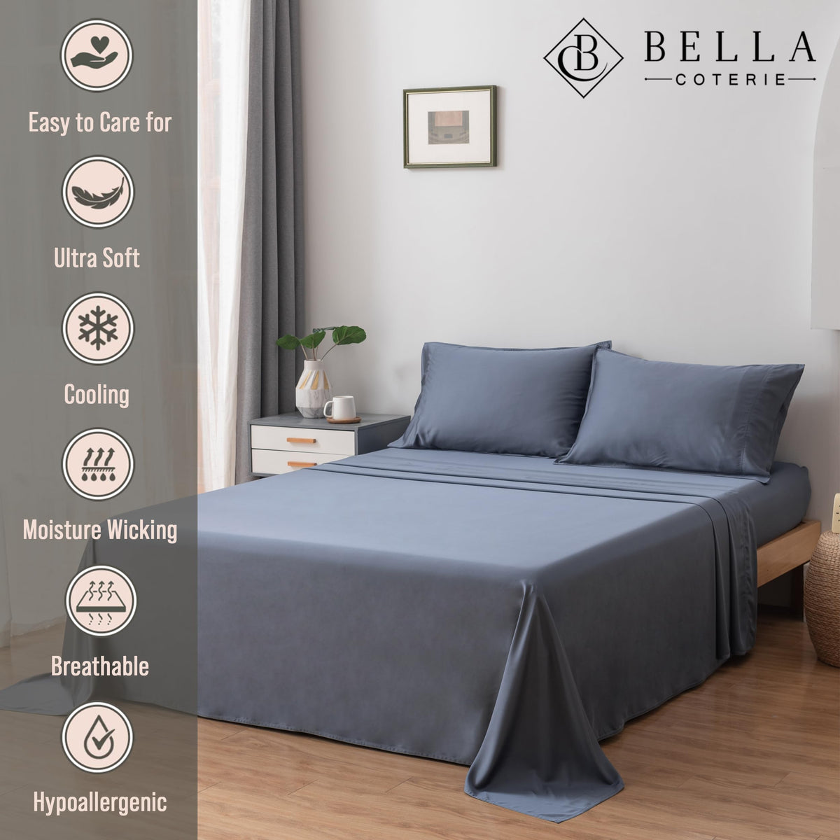 Bella Coterie bamboo fabric close-up emphasizing softness and moisture-wicking