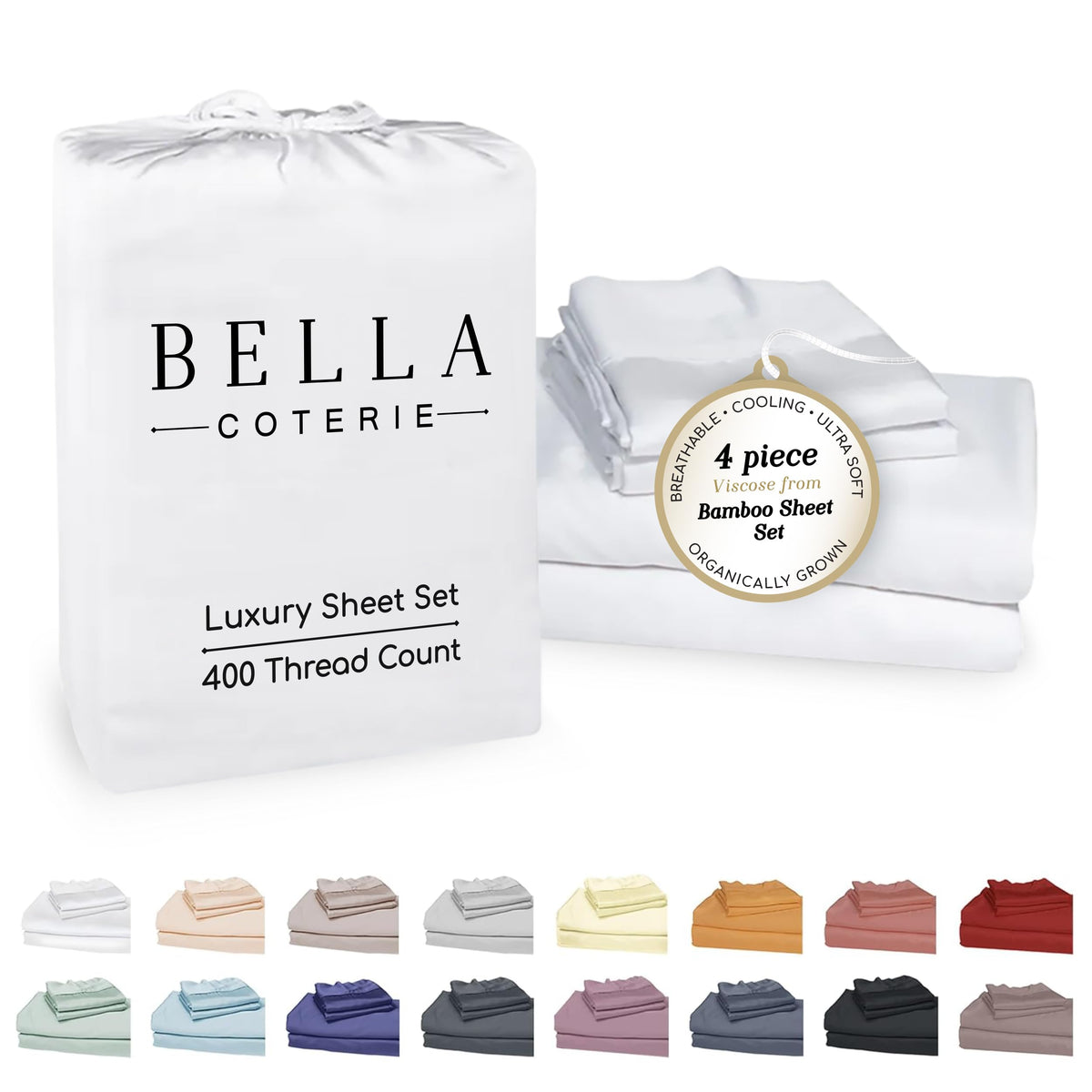 Bella Coterie bamboo viscose sheet-set closeup shows silky softness for cooling nights