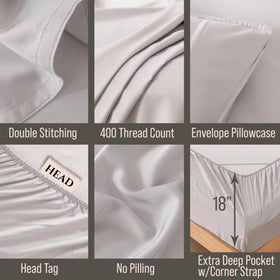 Bella Coterie 18-inch deep pocket sheets fit thick mattresses securely.