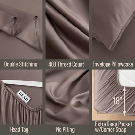 Bella Coterie luxury bamboo sheet set gently draped on mattress.
