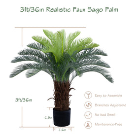 Bellacat indoor decor cycad tree placed in a living room or office setting.
