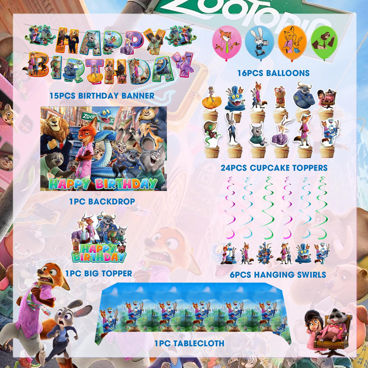 Bellicremas birthday set cake topper and balloons enhance treats and decor