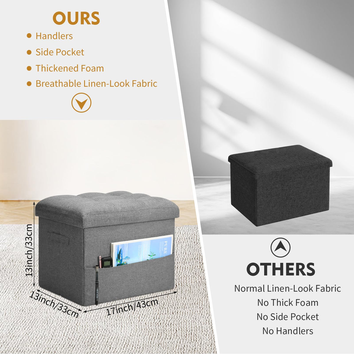 BelugaHelper 43L storage-space helps reduce clutter in any room.