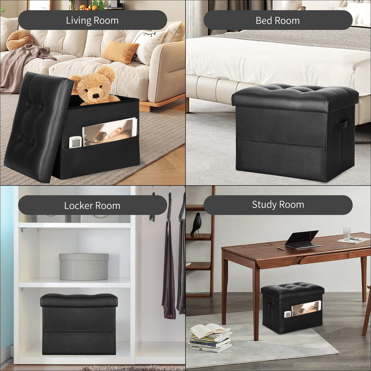 BelugaHelper 43L hidden storage solves clutter in bedrooms and living areas.