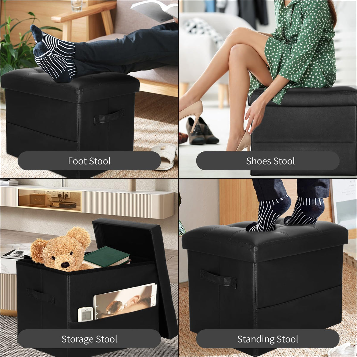 BelugaHelper cushioned ottoman with thickened foam provides extra comfort.