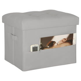 BelugaHelper folding storage ottoman closed shows compact, space-saving design