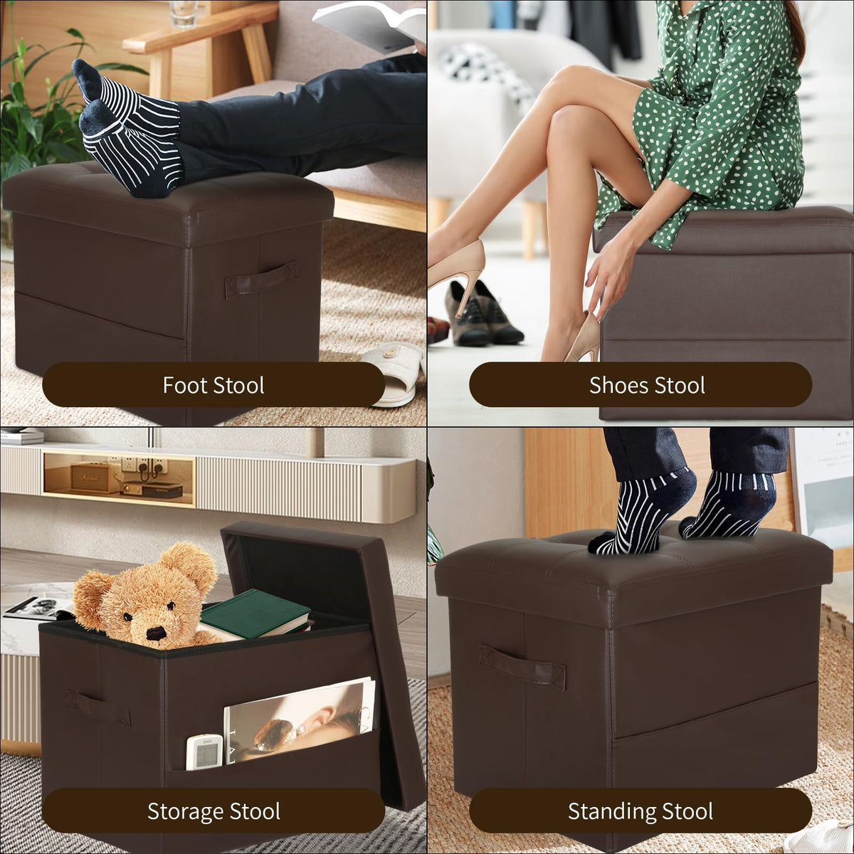 BelugaHelper storage ottoman open lid reveals hidden 43L space.