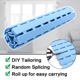 BEMISO blue mat adds vibrant color to your bathroom.