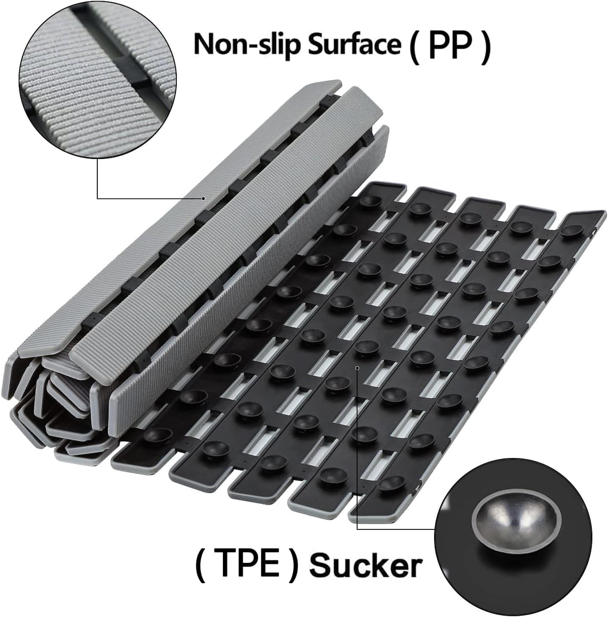 Bemiso shower mat drain holes design for quick drainage