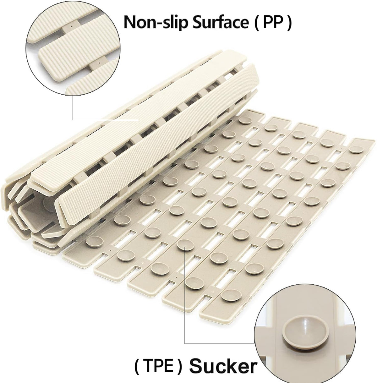 BEMISO shower mat drain holes drain water quickly
