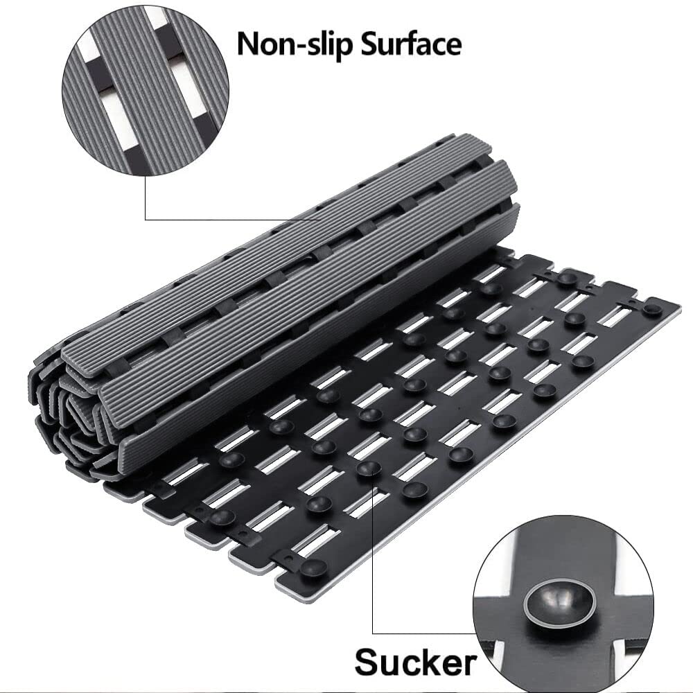Drain holes promote quick drainage and fast drying after showers.