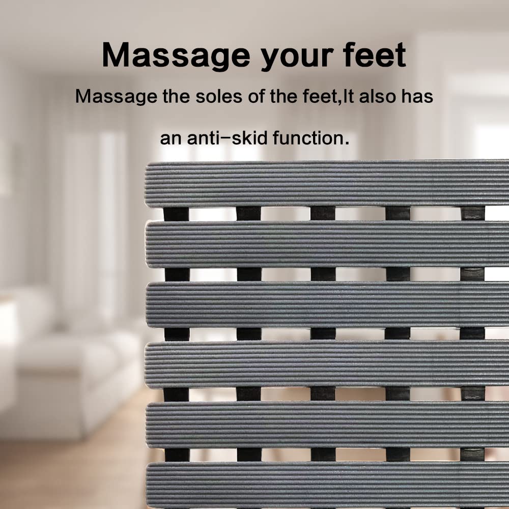 Non-slip texture and panels offer steady footing on wet surfaces.