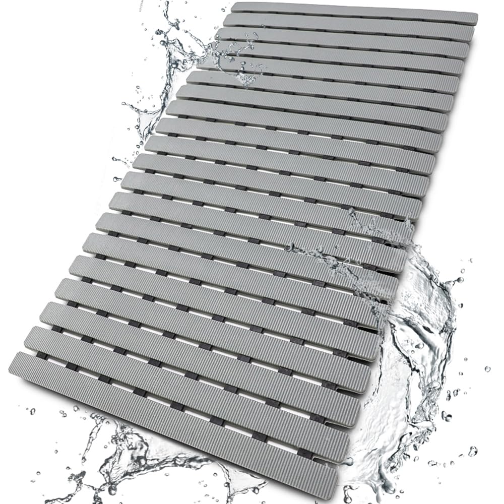 Bemiso shower mat close-up showing strong suction cups for secure grip