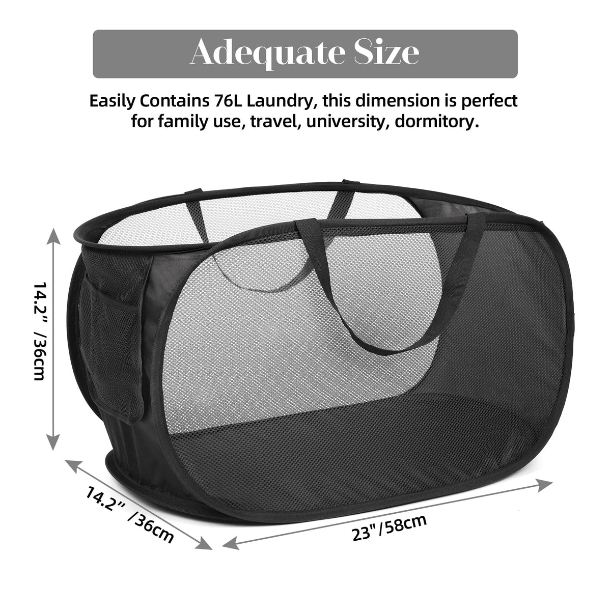 Bemkoo collapsible laundry basket folded flat for compact, space-saving storage.