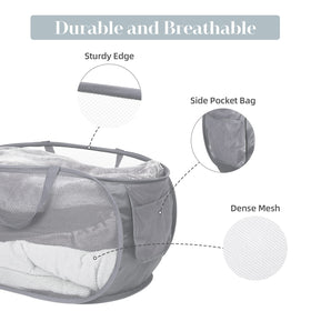 Bemkoo laundry hamper reinforced handles for easy carrying and transport.