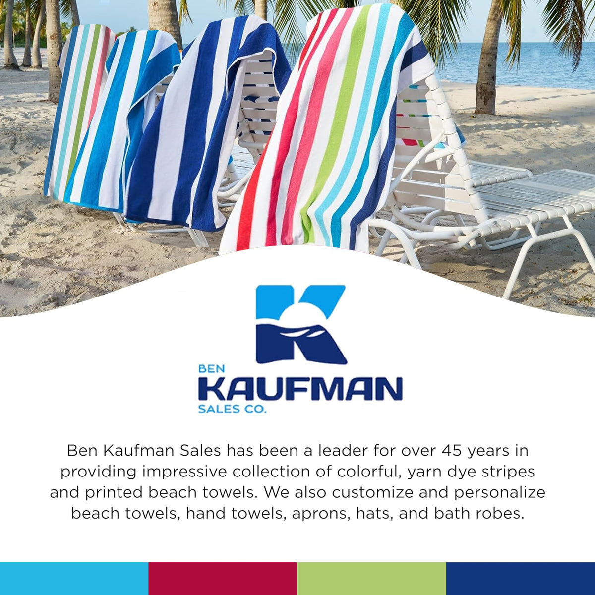 Kaufman four-pack towels ready for travel, lightweight and easy to carry.