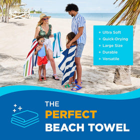 Kaufman towel with multicolor stripes, soft cotton for sunbathing and drying.