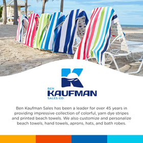 Ben Kaufman six-piece striped towel set displayed for easy poolside setup.