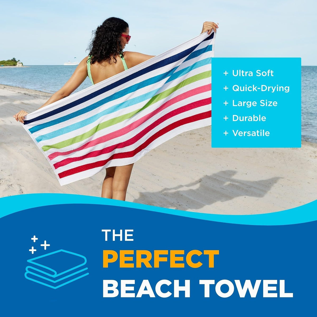 Ben Kaufman Terry Cabana towel close-up reveals soft cotton and absorbent weave.