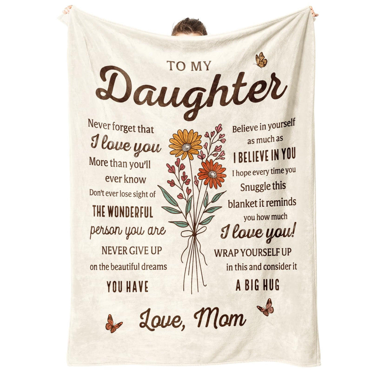 BeneCharm daughters blanket with flower design for cozy moments with mom.