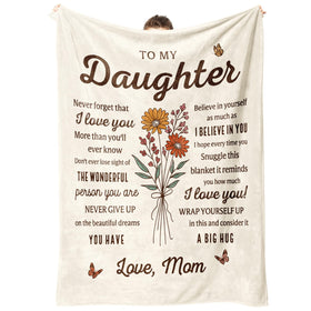 BeneCharm daughters blanket with flower design for cozy moments with mom.