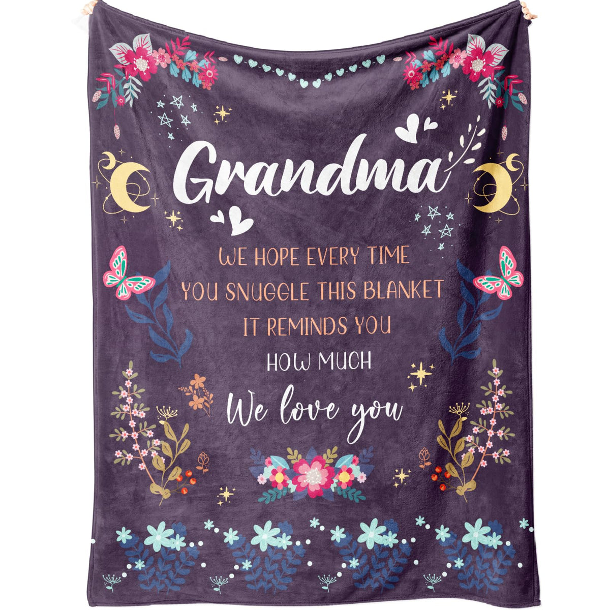BeneCharm Grandma Blanket floral garden design closeup for cozy warmth.