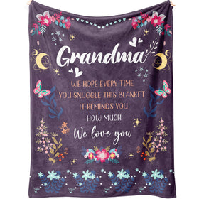 BeneCharm Grandma Blanket floral garden design closeup for cozy warmth.