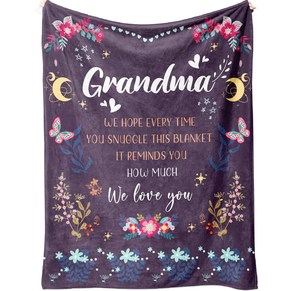 BeneCharm Grandma Blanket floral garden design closeup for cozy warmth.