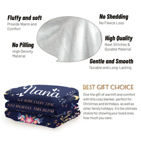 BeneCharm Nana Gifts blanket shown in a cozy living room setting for relaxation.
