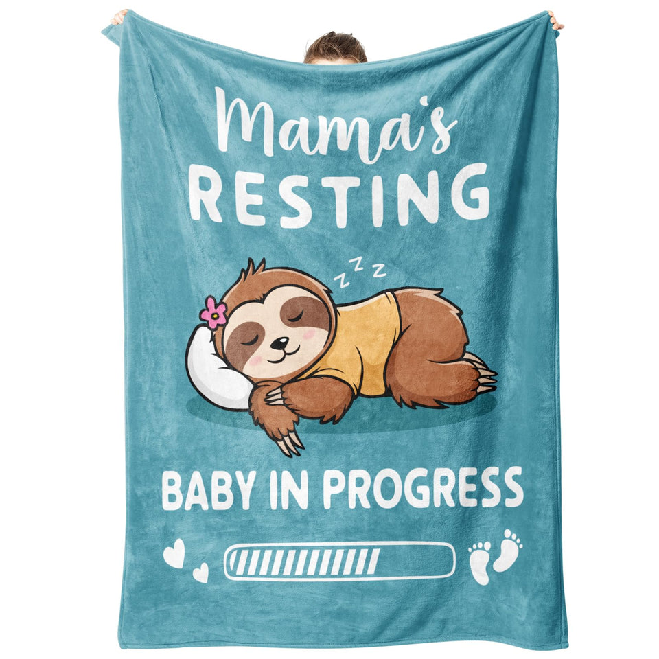 BeneCharm new mom blanket front view highlights soft fabric in cyan for cozy evenings.