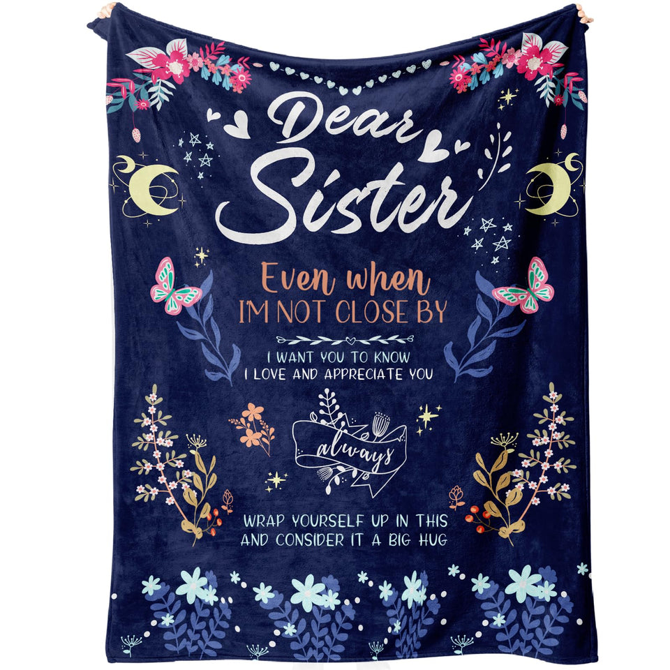 BeneCharm sister blanket with love words offering comforting warmth and support.