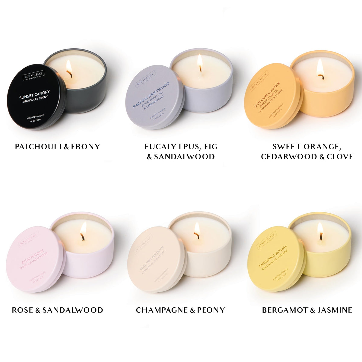 Benevolence LA eucalyptus candle tin for fresh, energizing calm