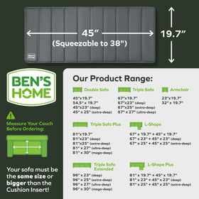 BEN'SHOME anti-slip fabric keeps cushions from sliding
