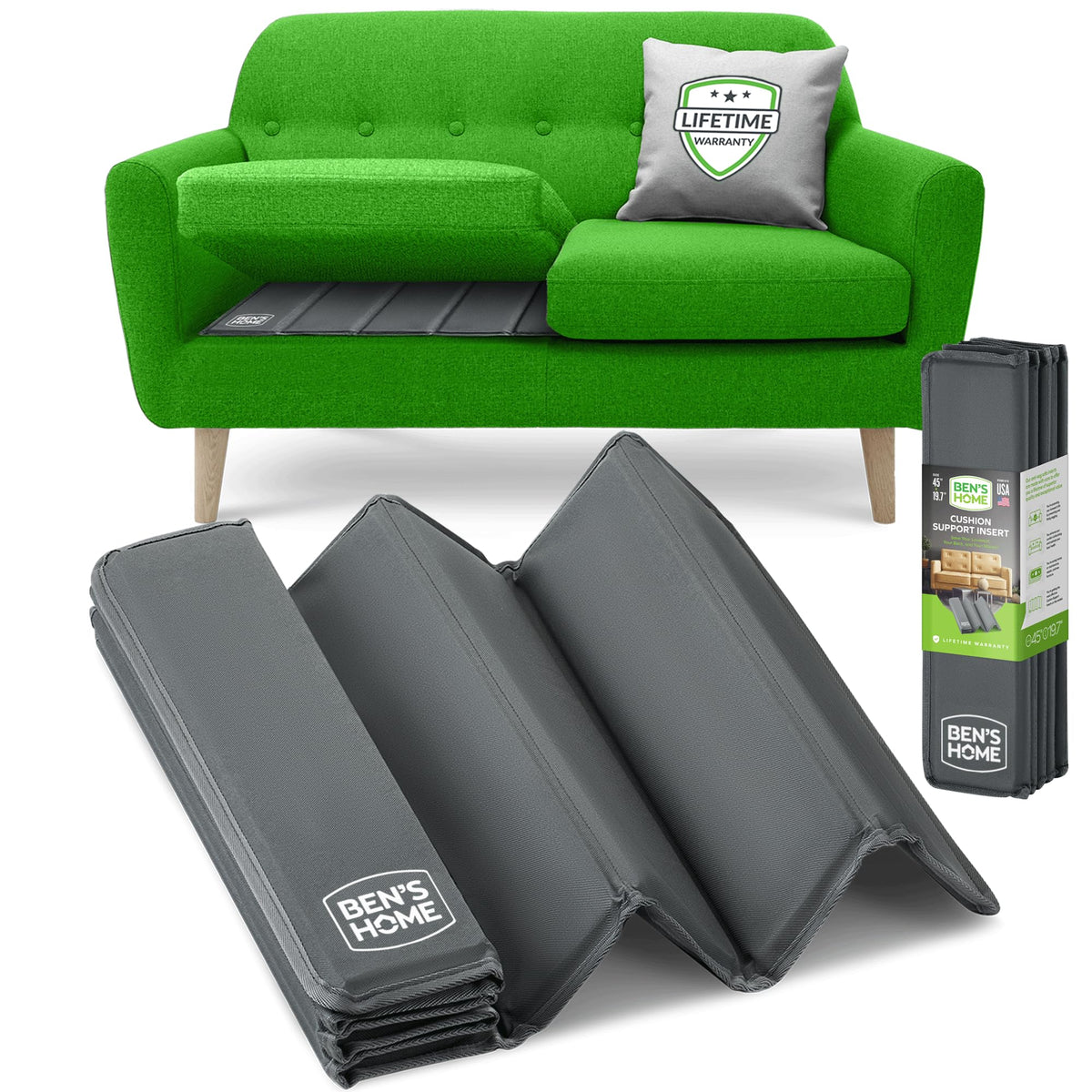 BEN'SHOME loveseat support board front view stabilizing cushions
