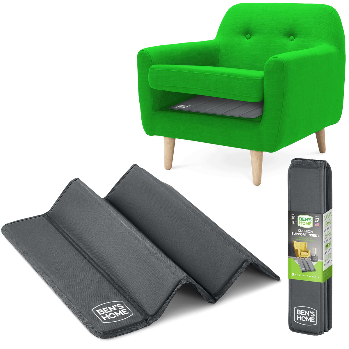 BEN'SHOME recliner cushion support board stabilizes sagging seats with secure grip.