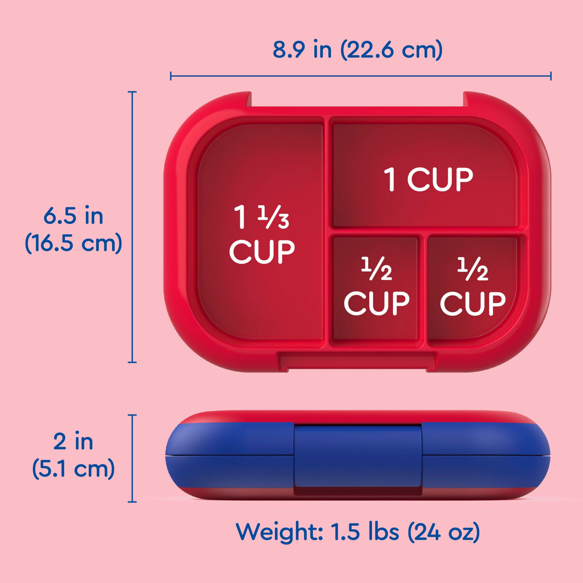 Bentgo Chill Kids 3.3 cup capacity fits balanced portions.
