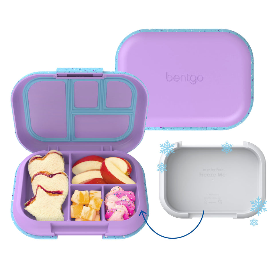 Bentgo Chill Kids built-in ice pack keeps lunches cool for school and trips.