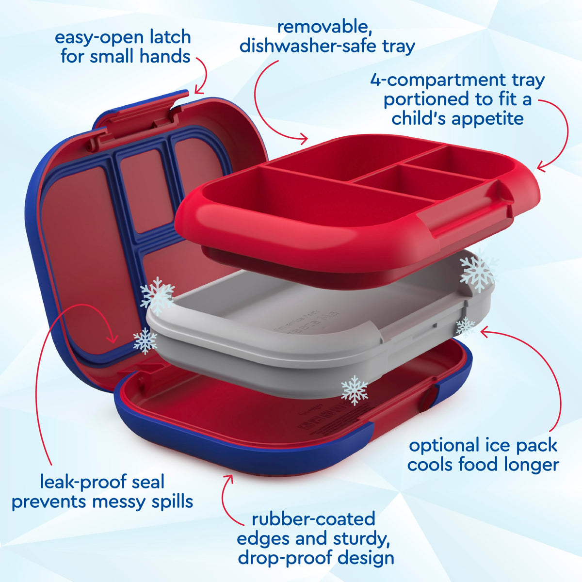 Bentgo Chill Kids rubberized outer shell protects against drops.