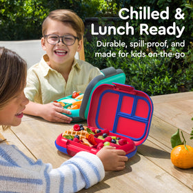Bentgo Chill Kids leak-proof latch prevents spills during transport.