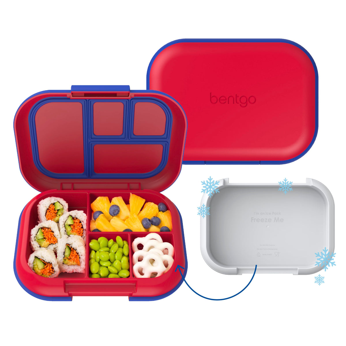 Bentgo Chill Kids lunchbox with four compartments keeps meals organized for school.
